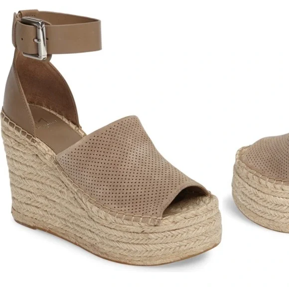 Marc Fisher Taupe/Neutral platform espadrilles. Size 5 - Picture 1 of 11